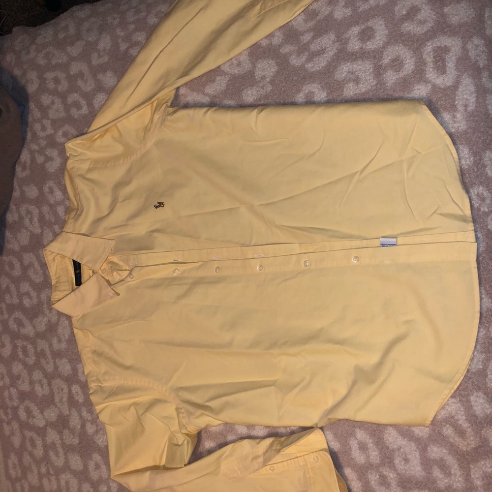 Pale yellow ralph lauren polo button down